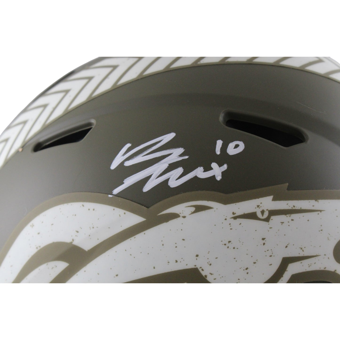 Bo Nix Denver Broncos Autographed Authentic Salute to Service Full Size Helmet