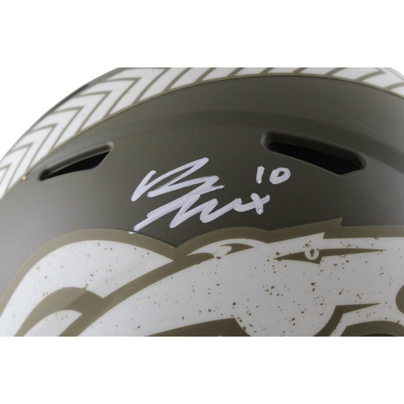 Bo Nix Denver Broncos Autographed Authentic Salute to Service Full Size Helmet