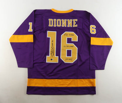 Marcel Dionne Signed Los Angeles Kings Custom Jersey (4 Inscriptions)