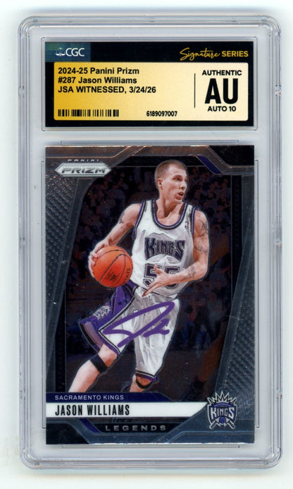 Jason Williams Signed Card 2024-25 Panini Prizm #287 Sacramento Kings