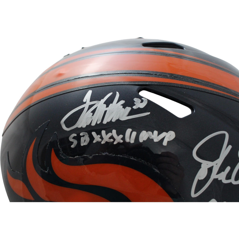 John Elway, Terrell Davis & Von Miller Signed Denver Broncos Full Size Helmet