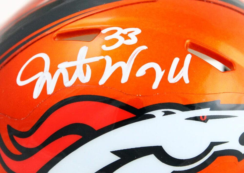 Javonte Williams Signed Denver Broncos Flash Speed Mini Helmet