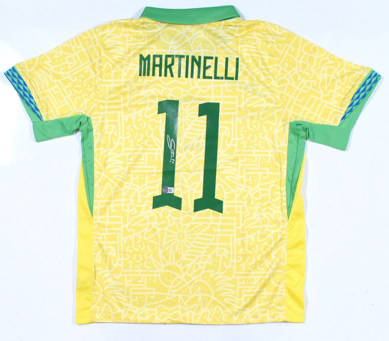 Gabriel Martinelli Signed Brazil National Team Home Jersey