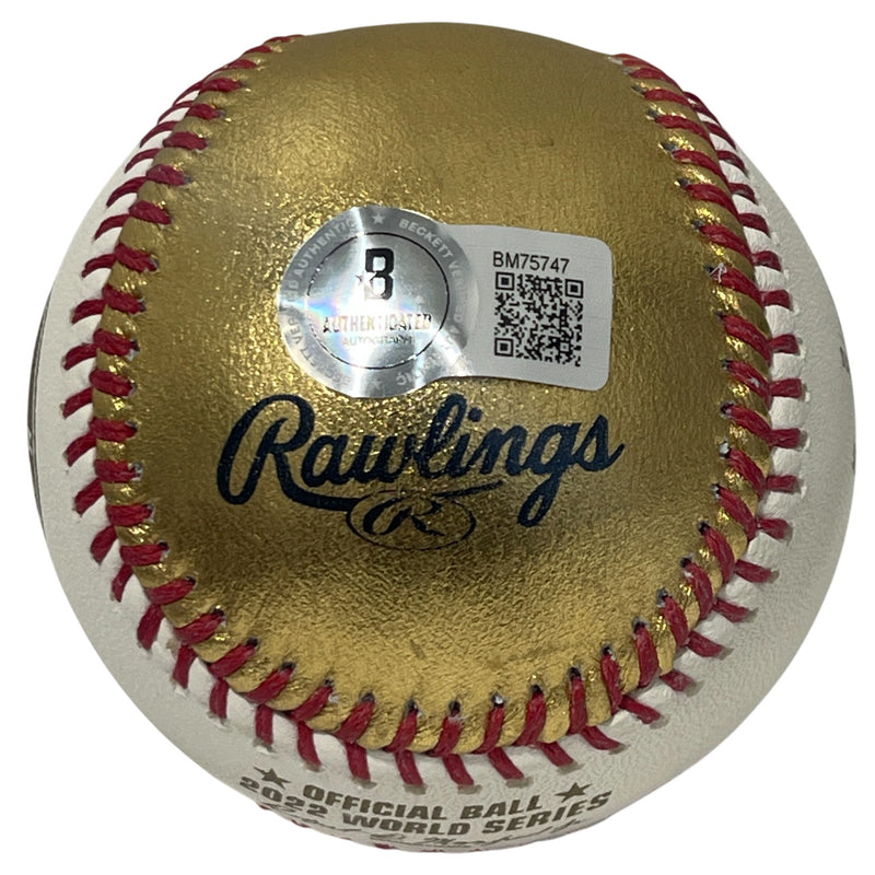 Trey Mancini Signed 2022 World Series Baseball (Beckett COA)