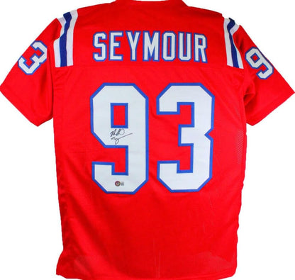 Richard Seymour Signed Red Custom Football Jersey