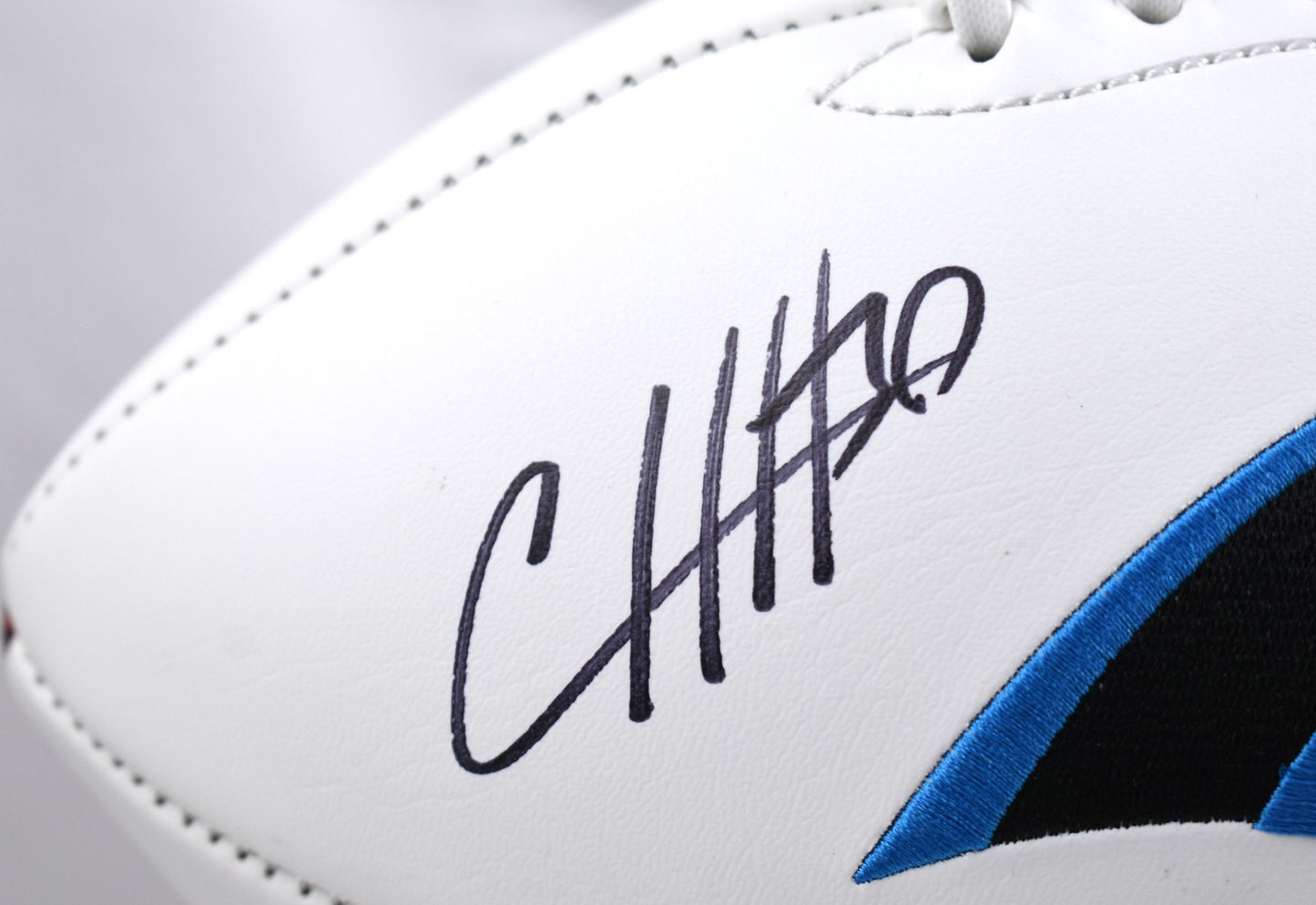 Chuba Hubbard Autographed Carolina Panthers Logo Football