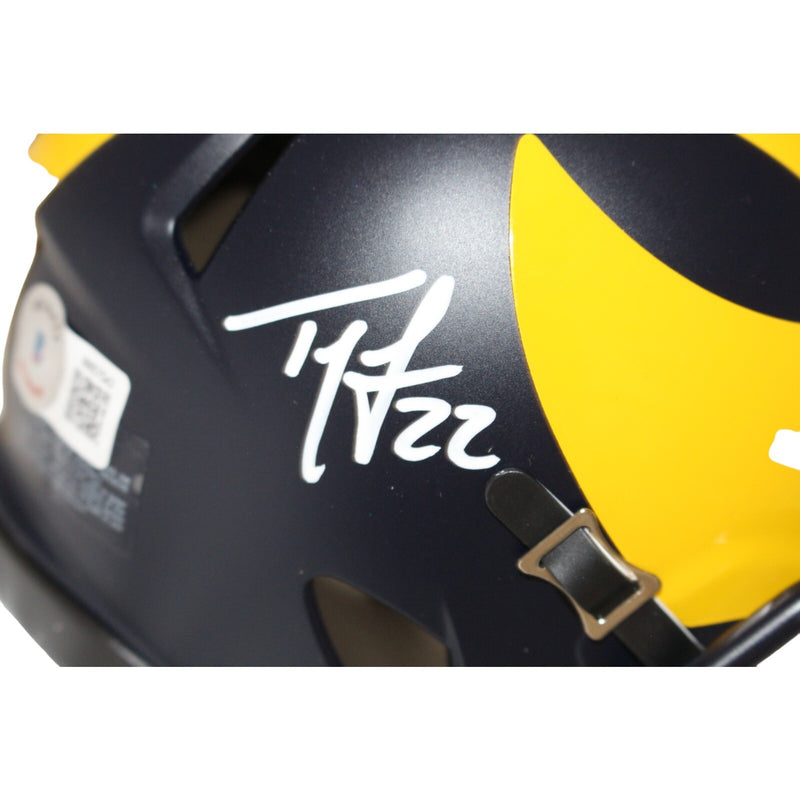Ty Law Signed Michigan Wolverines Mini Helmet Beckett BAS