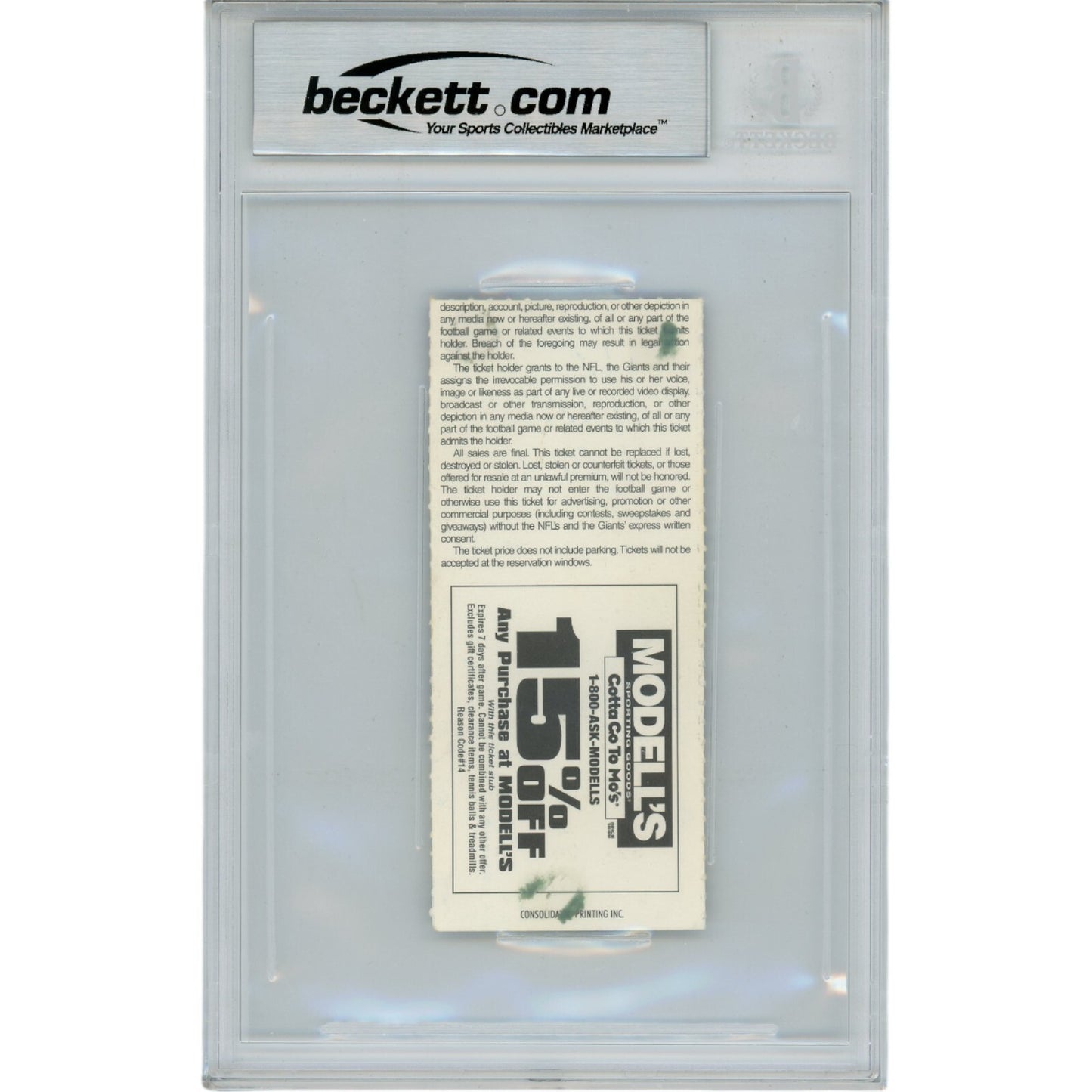 Michael Strahan Autographed New York Giants Ticket Stub (12/15/02)