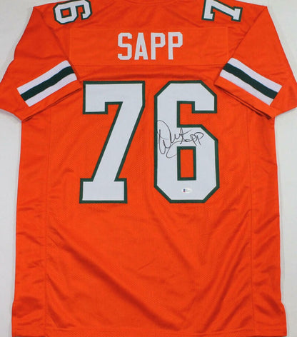 Warren Sapp Autographed Orange Custom Football Jersey