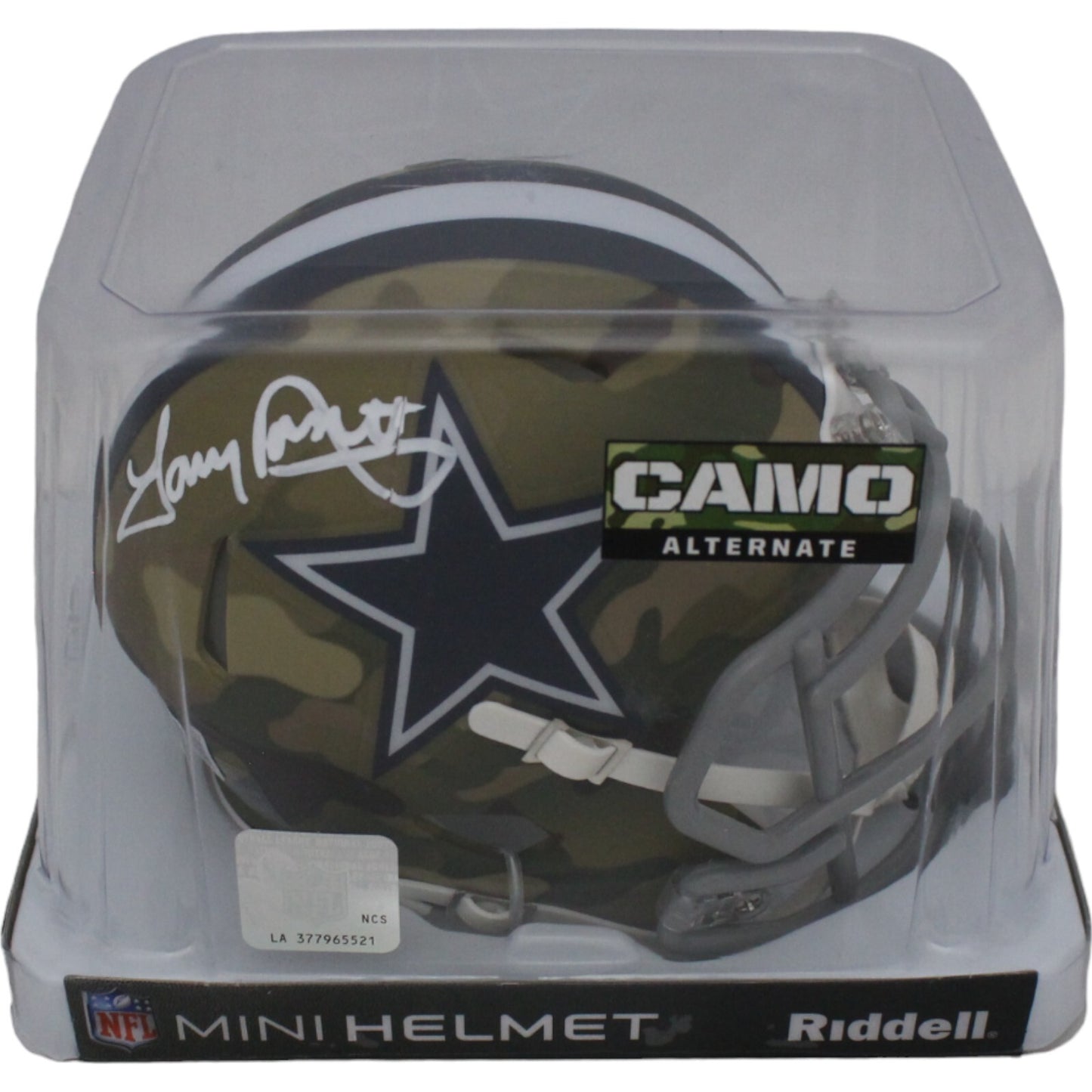 Tony Dorsett Signed Dallas Cowboys Camo Speed Mini Helmet