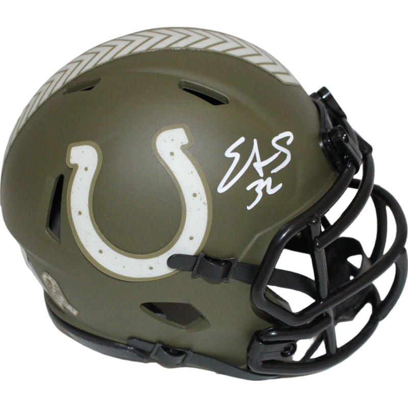 Edgerrin James Autographed Indianapolis Colts 2022 Salute to Service Mini Helmet
