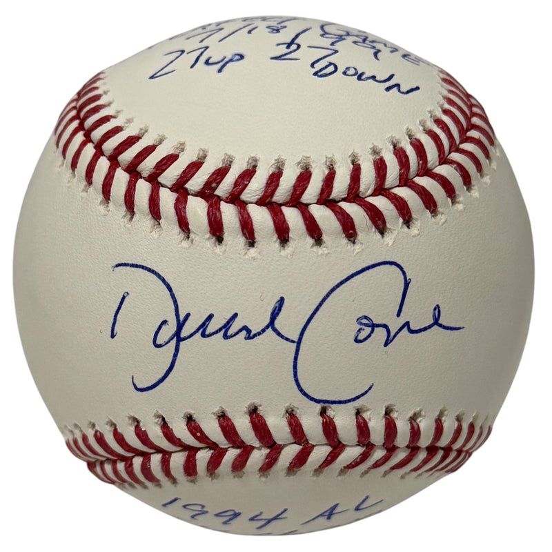 David Cone Signed Official MLB Baseball (Perfect Game & CY 94) JSA
