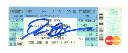 Deion Sanders Autographed Cincinnati Reds Game Ticket Stub (6/16/1997)
