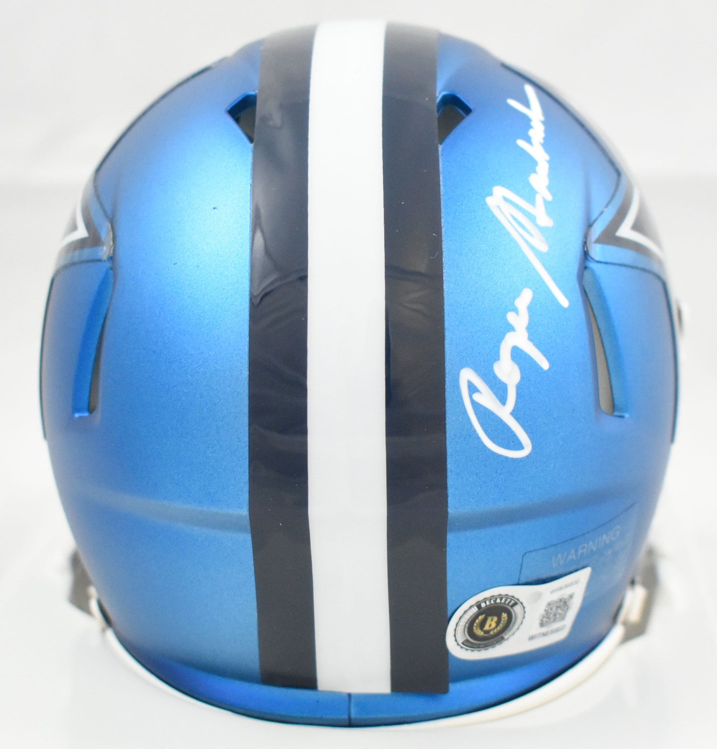 Roger Staubach Signed Dallas Cowboys Blaze Speed Mini Helmet