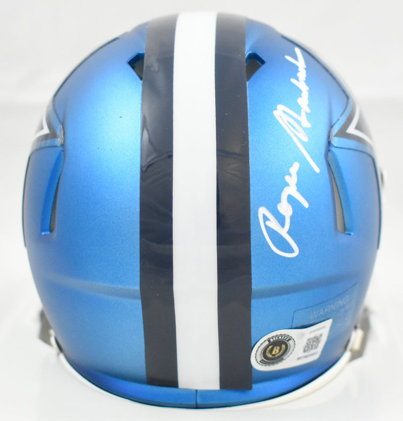 Roger Staubach Signed Dallas Cowboys Blaze Speed Mini Helmet