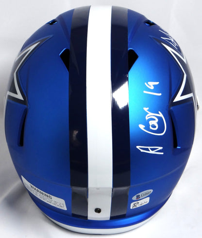 Dak Prescott, Amari Cooper & Ezekiel Elliott Dallas Cowboys Blaze Helmet