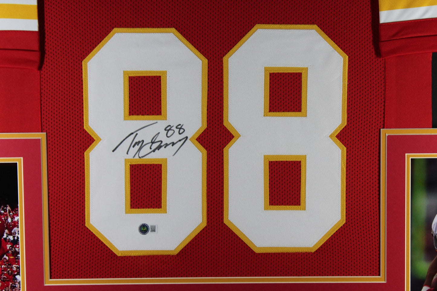 Tony Gonzalez Autographed Red Pro Style Framed Football Jersey (BAS)
