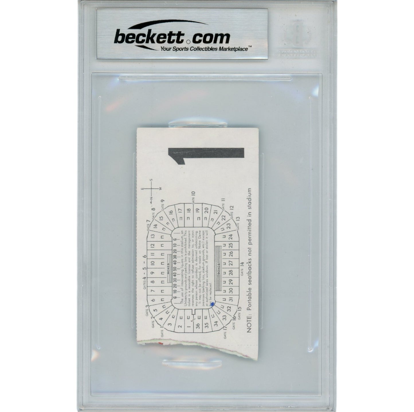 Tony Dorsett Autographed 1976 Pitt vs. Notre Dame Slabbed Ticket Stub
