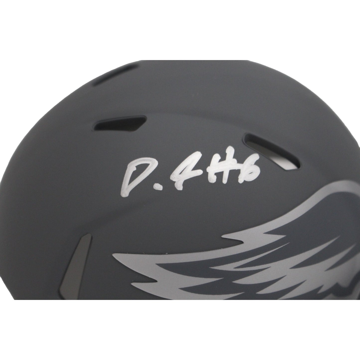 Devonta Smith Signed Philadelphia Eagles Slate Mini Helmet