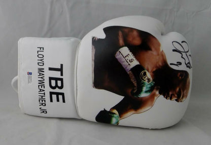 Floyd Mayweather Autographed White Custom Boxing Glove