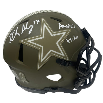 Brandon Aubrey Signed Salute to Service 2023 Mini Helmet (Americas Kicker)