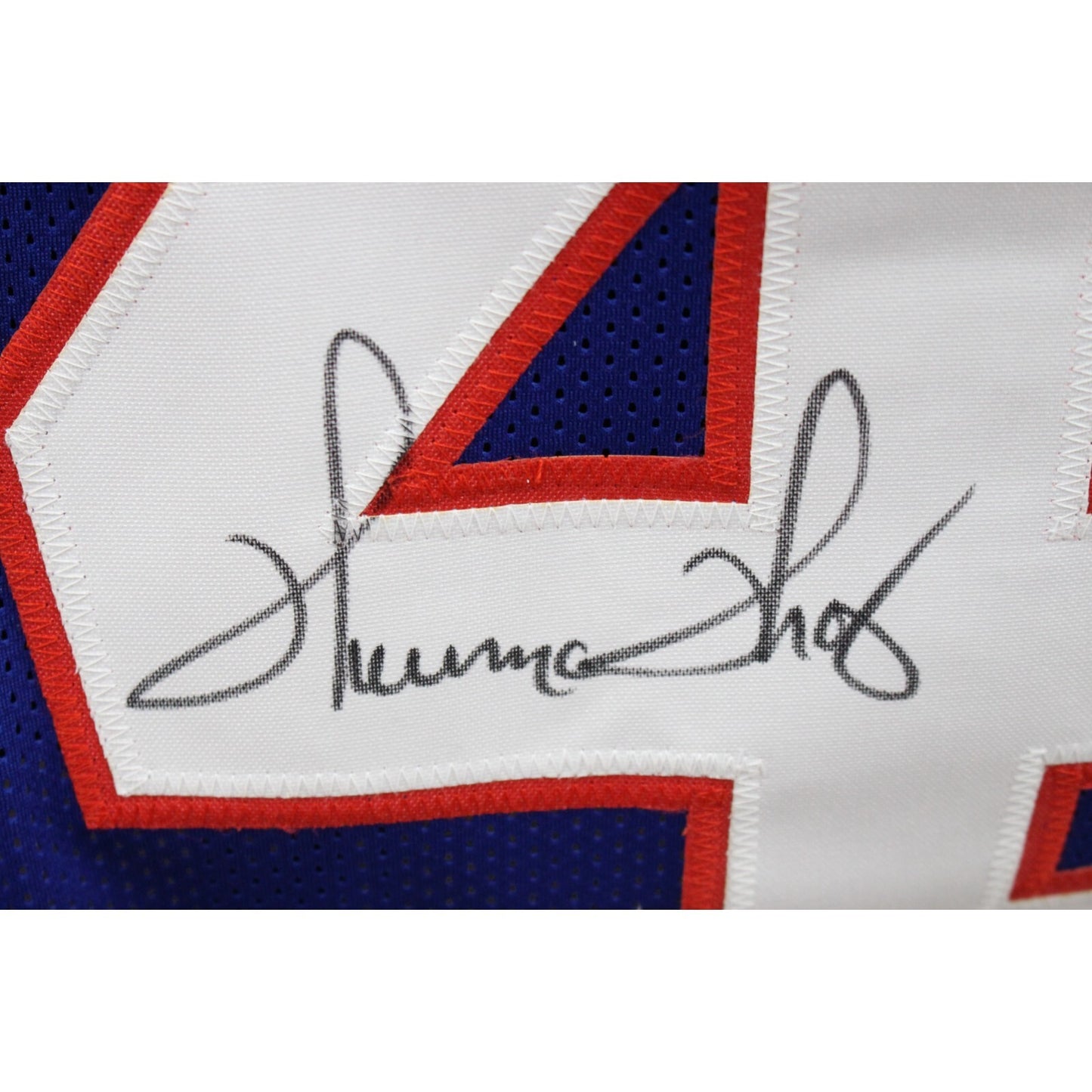 Thurman Thomas Autographed Pro Style Jersey (Blue)