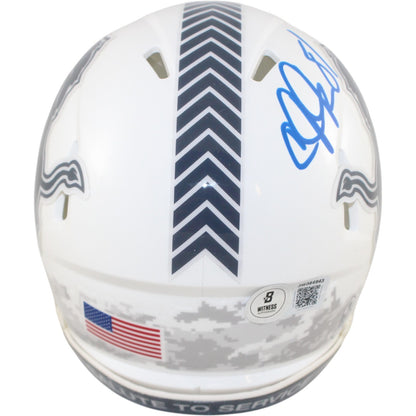 Calvin Johnson Signed Detroit Lions 2024 Salute To Service Mini Helmet