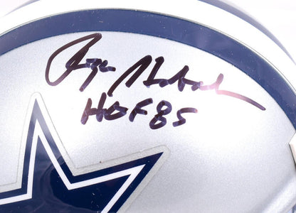 Roger Staubach Signed Dallas Cowboys Black Mini Helmet (HOF Inscription)