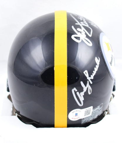 Jack Ham, Jack Lambert & Andy Russell Signed Steelers Mini Helmet