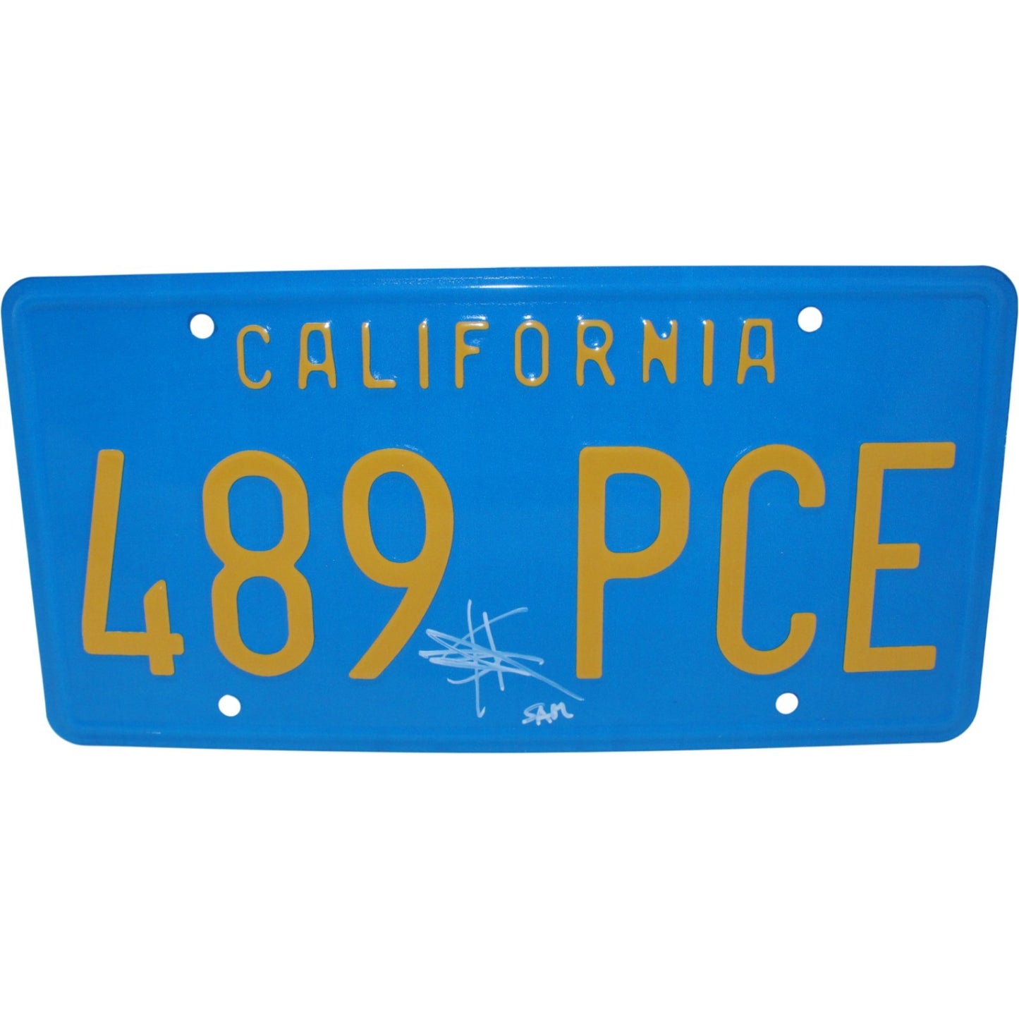 Shia LaBeouf Signed Transformers License Plate with "Sam" Inscription