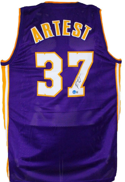 Ron Artest Signed Los Angeles Purple Custom Basketball Jersey