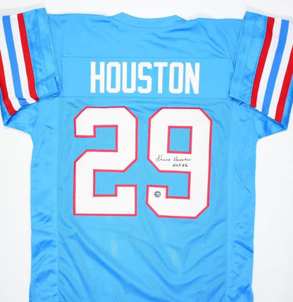 Kenny Houston Autographed Blue Pro Style Jersey with HOF Inscription