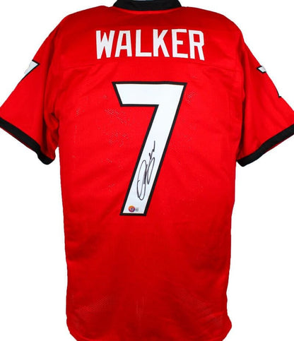 Quay Walker Autographed Red Custom Football Jersey
