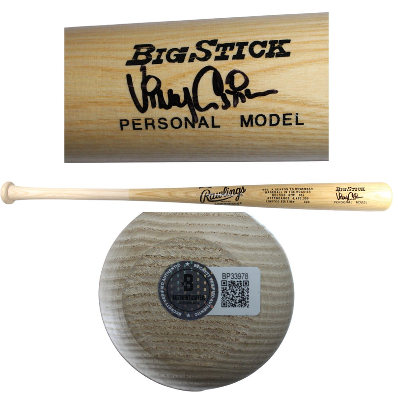 Vinny Castilla Signed Colorado Rockies 1993 Season To Remember Bat