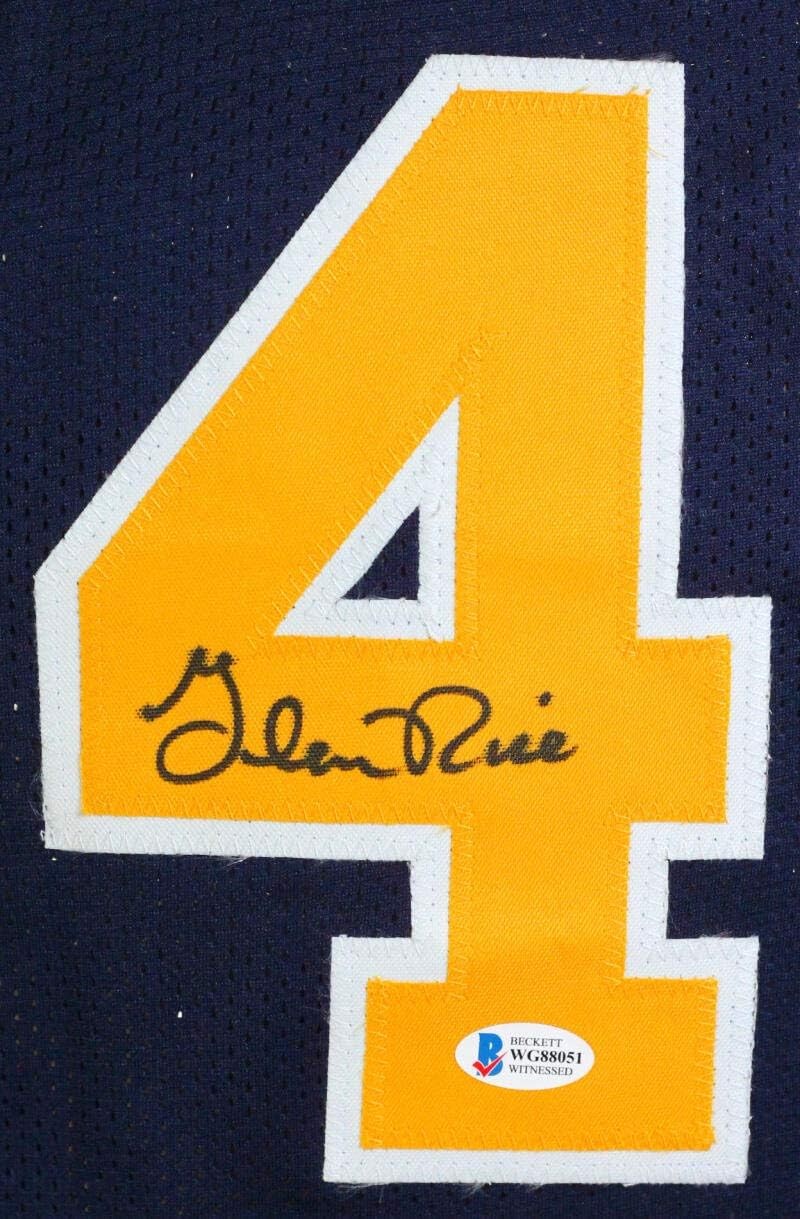 Glen Rice Signed Blue G Money Custom Jersey