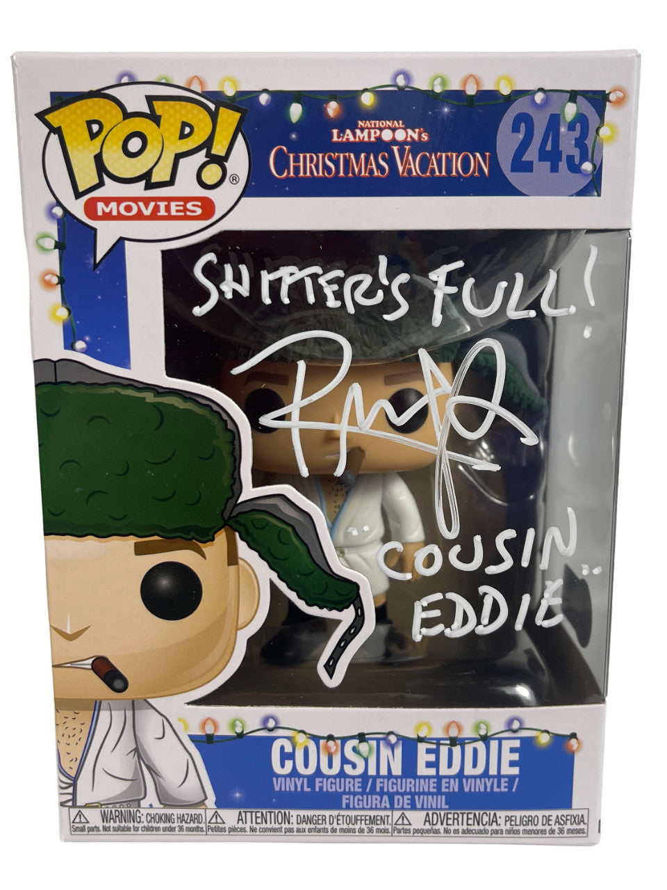 Randy Quaid Signed Cousin Eddie Christmas Vacation Funko Pop (2 Insc)