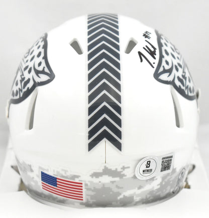 Travis Hunter Signed Jacksonville Jaguars 2024 Salute to Service Mini Helmet