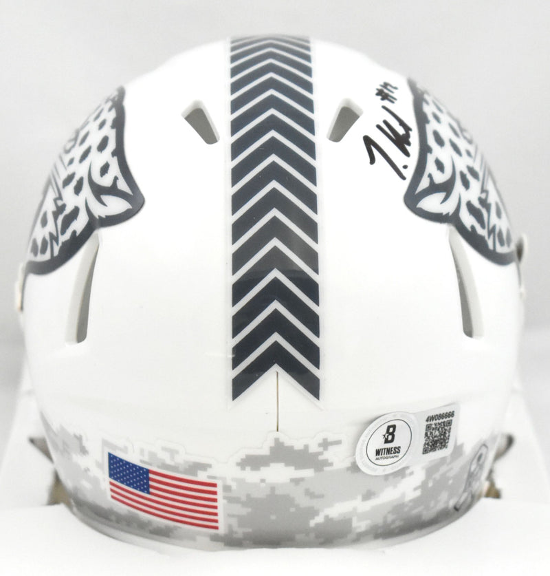 Travis Hunter Signed Jacksonville Jaguars 2024 Salute to Service Mini Helmet