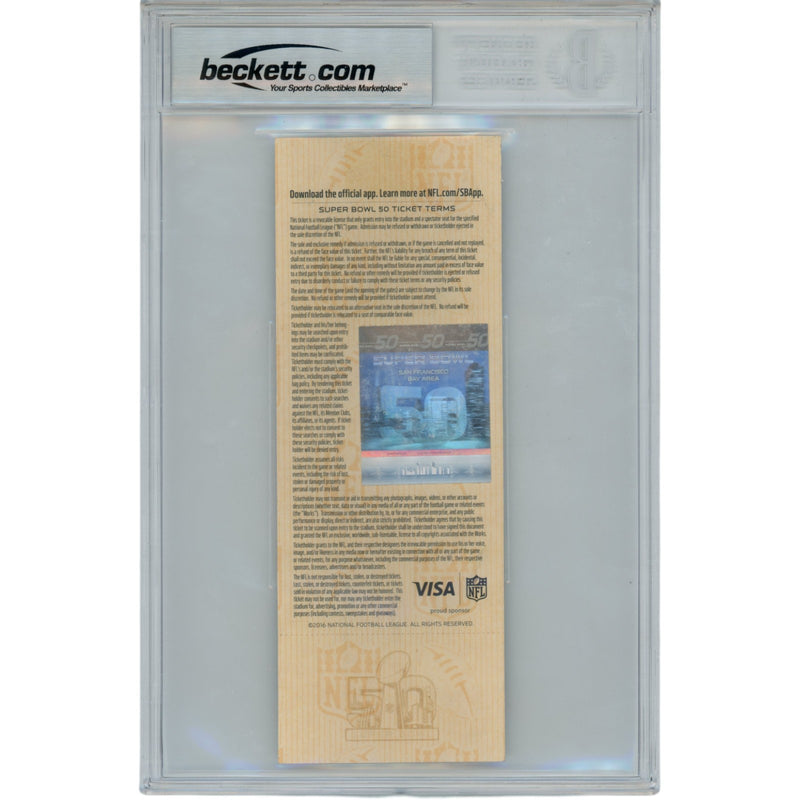 Von Miller Autographed Super Bowl 50 Ticket Stub SB 50 MVP (BAS Slabbed)