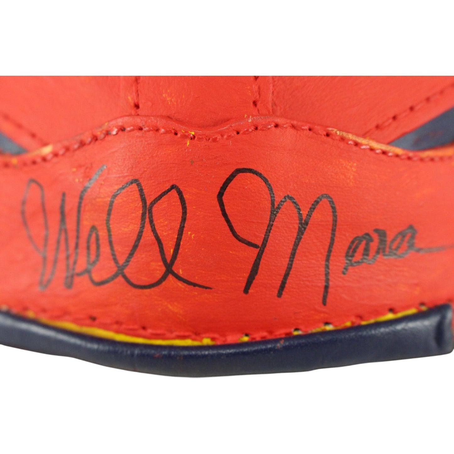 Wellington Mara Signed New York Giants Leather Mini Helmet