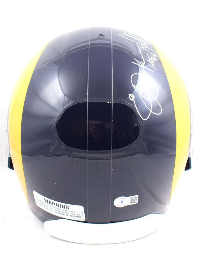 Marshall Faulk, Eric Dickerson & Jerome Bettis Signed Rams Full Size Helmet