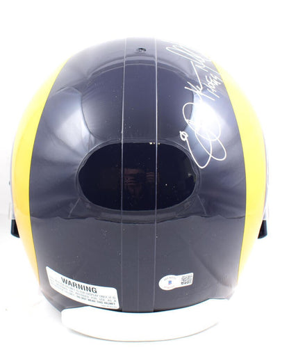 Marshall Faulk, Eric Dickerson & Jerome Bettis Signed Rams Full Size Helmet