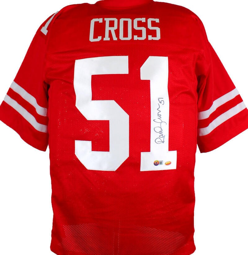 Randy Cross Signed San Francisco 49ers Red Custom Jersey