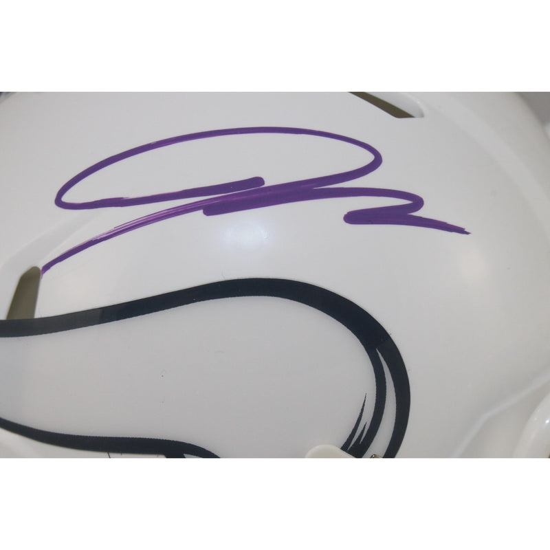 Jordan Addison Autographed Minnesota Vikings 2024 Salute to Service Mini Helmet