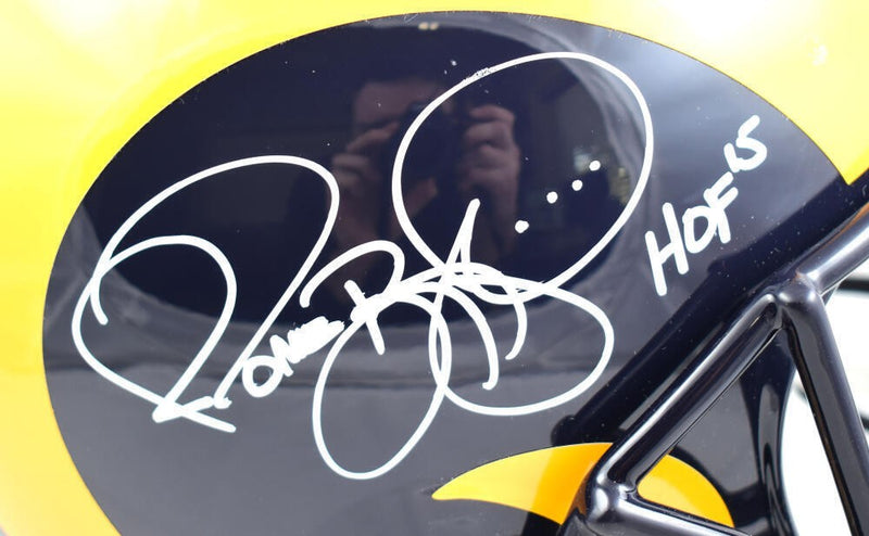 Marshall Faulk, Eric Dickerson & Jerome Bettis Signed Rams Full Size Helmet