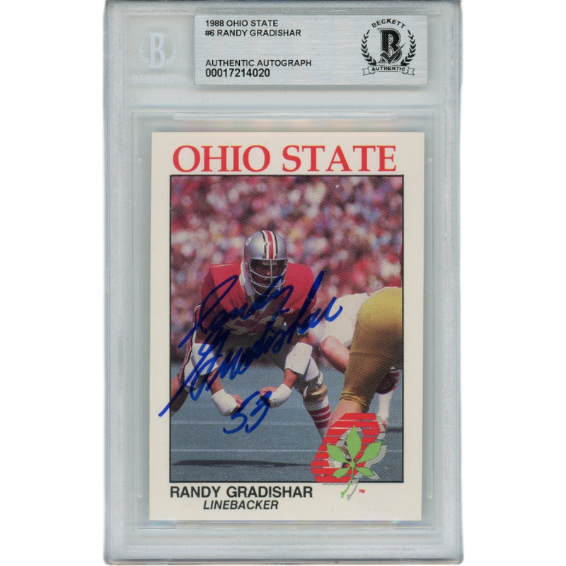 Randy Gradishar Autographed 1988 Ohio State Slabbed Trading Card