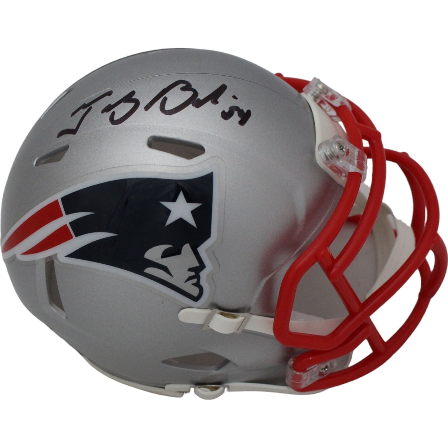 Tedy Bruschi Signed New England Patriots Mini Helmet (Beckett COA)