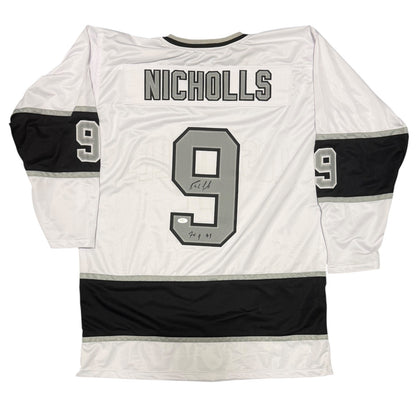 Bernie Nicholls Signed Los Angeles Kings White Custom Jersey (70 Goals '89)