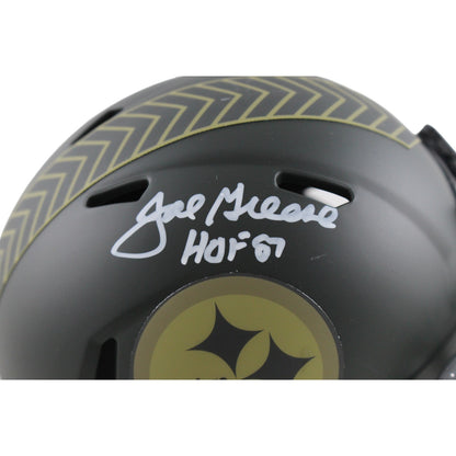Joe Greene Signed Pittsburgh Steelers 2025 Salute to Service Mini Helmet HOF
