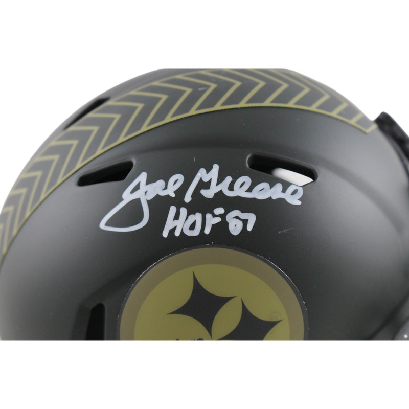 Joe Greene Signed Pittsburgh Steelers 2025 Salute to Service Mini Helmet HOF